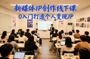 新媒体IP创作线下课，0入门打造个人变现IP-网创项目