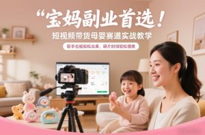 宝妈副业首选！短视频带货母婴赛道实战教学，新手也能轻松出单，碎片时间轻松增收-网创项目