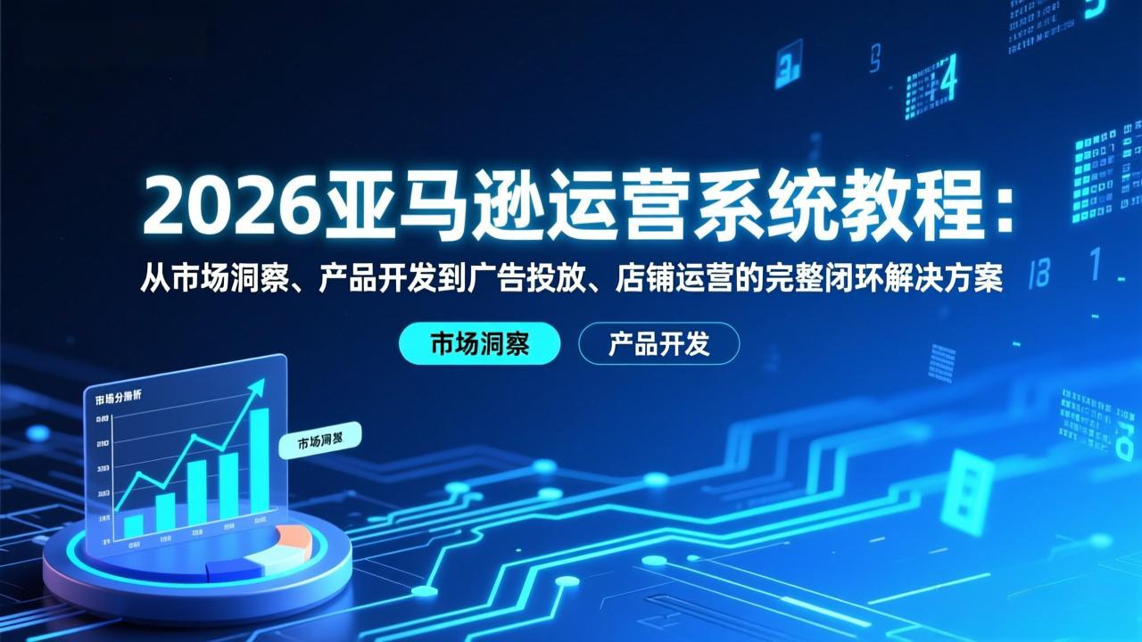 2026亚马逊运营系统教程：从市场洞察、产品开发到广告投放、店铺运营的完整闭环解决方案-网创项目