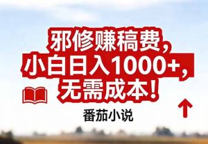 番茄小说赚稿费邪修玩法无需成本，真实日入1000+，超级简单！-网创项目