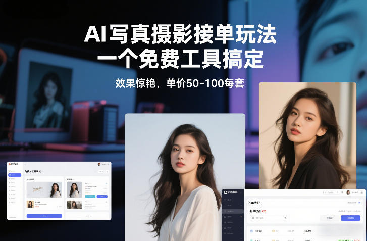 AI写真摄影接单玩法，一个免费工具搞定，效果惊艳，单价50-100每套-网创项目