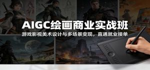 AIGC绘画商业实战班:游戏影视美术设计与多场景变现,直通就业接单-网创项目