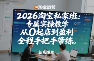 2026淘宝私家班:专属实操教学,从0起店到盈利,全程手把手带练-网创项目
