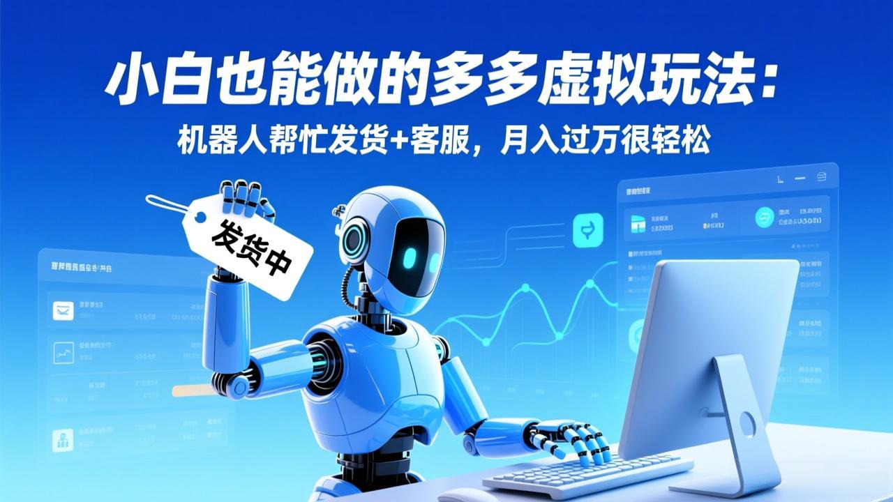 小白也能做的多多虚拟玩法：机器人帮忙发货+客服，月入过万很轻松-网创项目