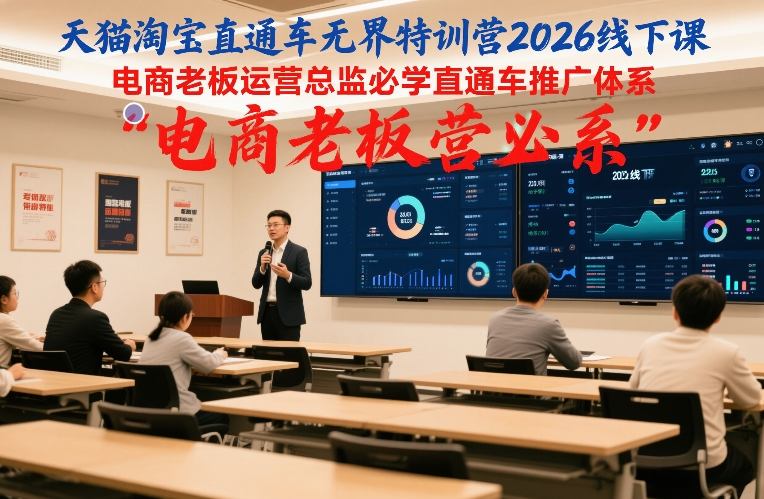 天猫淘宝直通车无界特训营2026线下课，电商老板运营总监必学直通车推广体系-网创项目