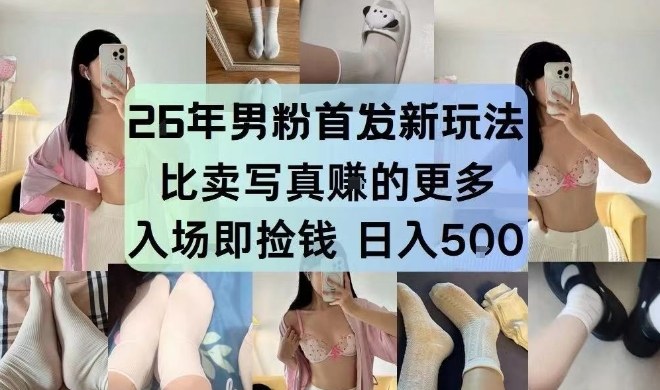 26年男粉首发最新3.0玩法，独此一家，比卖写真賺的更多，入场即捡钱，日入5张【揭秘】-网创项目