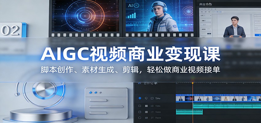 AIGC视频商业变现课：脚本创作、素材生成、剪辑，轻松做商业视频接单-网创项目