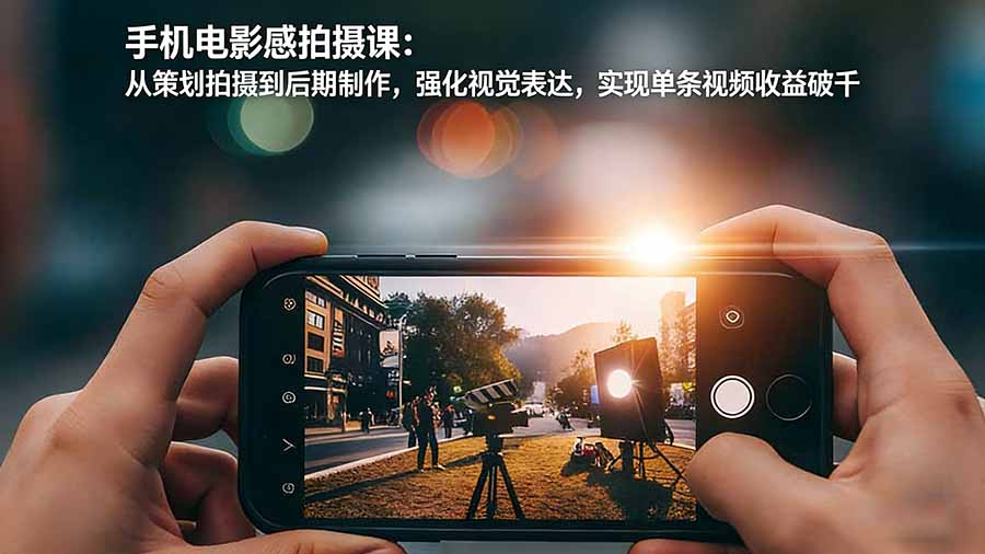 手机电影感拍摄课：从策划拍摄到后期制作，强化视觉表达，实现单条视频收益破千-网创项目