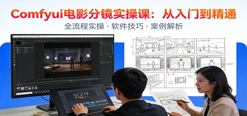 ComfyUI电影分镜实操课：分镜一致性，全流程AI视频制作，零基础也能做专业分镜-网创项目