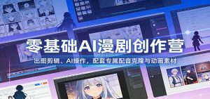 零基础AI漫剧创作营:出图剪辑、AI操作,配套专属配音克隆与动画素材-网创项目