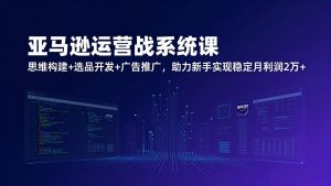 亚马逊运营实战系统课，思维构建+选品开发+广告推广，助力新手实现稳定月利润2万+(更新-网创项目