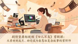 剧情竖屏短视频《女人不易》剪辑课:从素材到成片、助你成为能驾驭复杂故事的剪辑师-网创项目