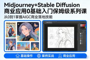AIGC商业应用Midjourney+Stable Diffusion教程,0基础入门保姆级系列课-网创项目