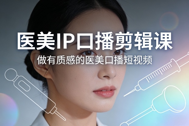 医美IP口播剪辑课，做有质感的医美口播短视频-网创项目