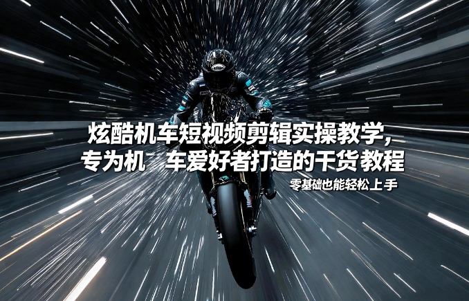 炫酷机车短视频剪辑实操教学，专为机车爱好者打造的干货教程，零基础也能轻松上手-网创项目