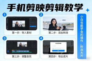 手机剪映剪辑教学,小白也能学会的操作,秒出大片-网创项目