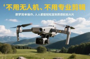 不用无人机、不用专业剪辑,即梦简单操作,人人都能轻松复刻质感航拍大片-网创项目