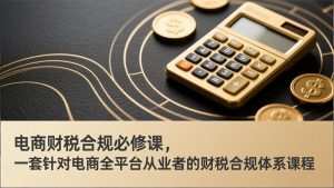 电商财税合规必修课，是一套针对电商全平台从业者的财税合规体系课程-网创项目