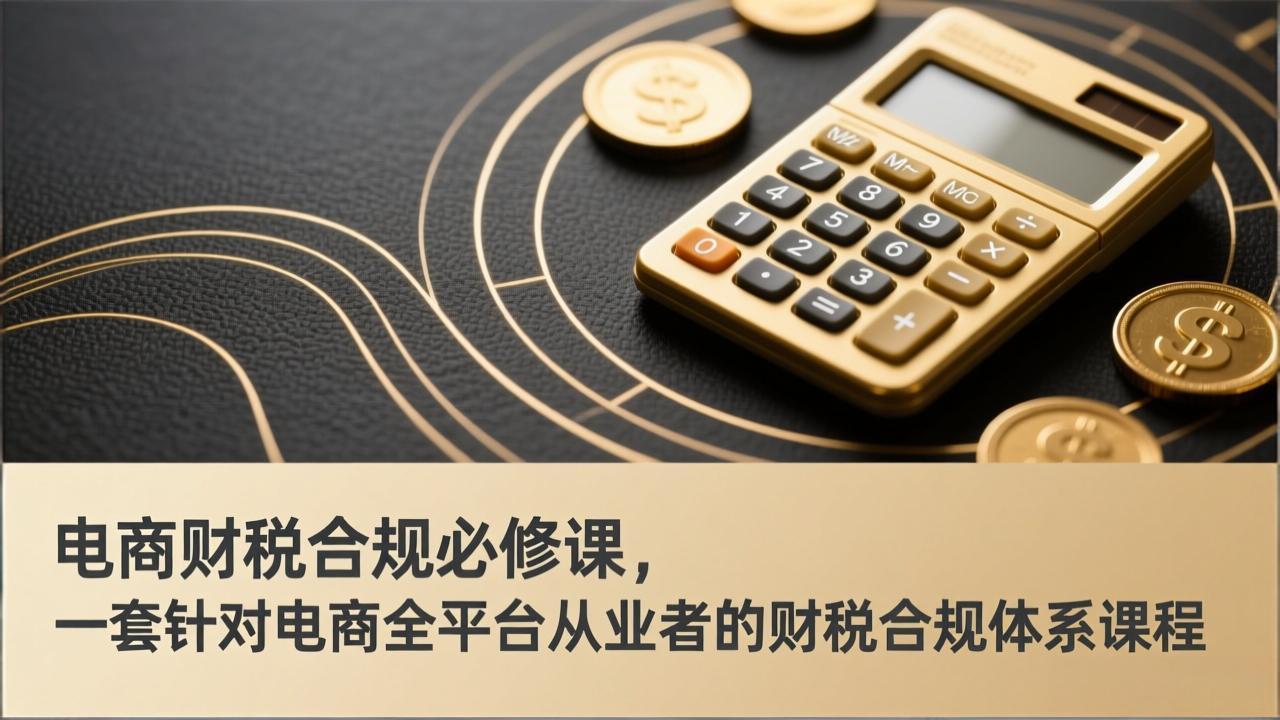 电商财税合规必修课，是一套针对电商全平台从业者的财税合规体系课程-网创项目