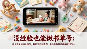 没经验也能做书单号：育儿古风情感全类型，抠图混剪到发布，学员单条视频收益破2000+-网创项目