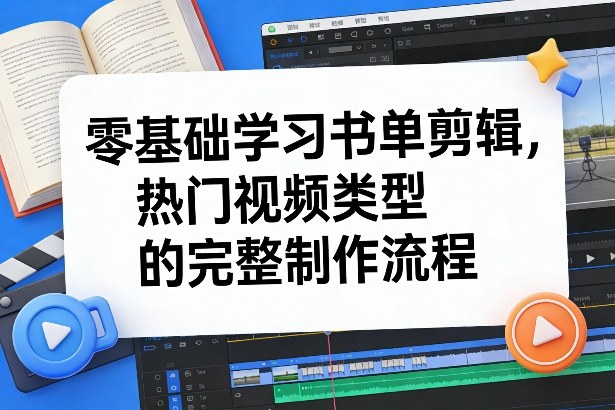 零基础学习书单剪辑，热门视频类型的完整制作流程(更新2026)-网创项目