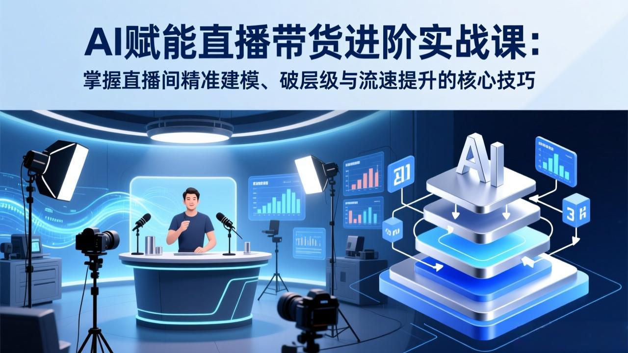 AI赋能直播带货进阶实战课：掌握直播间精准建模、破层级与流速提升的核心技巧-网创项目