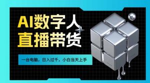 AI数字人直播带货风口已来,一台电脑在家日入过千,小白当天上手的赚钱技能-网创项目
