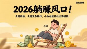 2026躺赚风口!无需经验、无需复杂操作,小白也能轻松出海搞钱!-网创项目