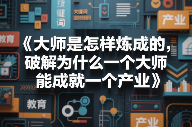 大师是怎样炼成的，破解为什么一个大师，能成就一个产业【电子书】-网创项目
