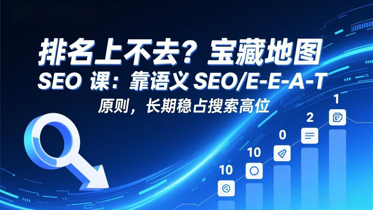 排名上不去？宝藏地图 SEO 课：靠语义 SEO+E-E-A-T 原则，长期稳占搜索高位-网创项目