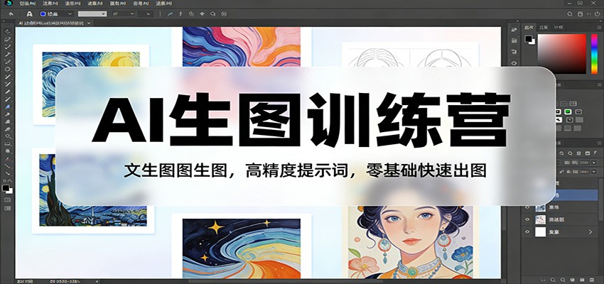AI生图训练营：文生图图生图，高精度提示词，零基础快速出图-网创项目