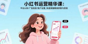 小红书运营精华课-更新:平台认知/广告投放/账户设置,快速掌握精准获客与变现-网创项目