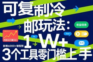 可复制冷邮件玩法:月投50刀賺1W+,新增6000+销售额,3个工具零门槛上手-网创项目