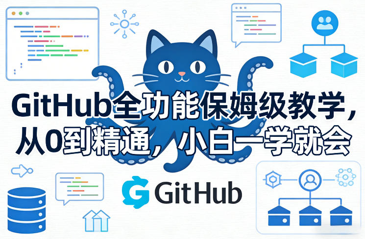 GitHub全功能保姆级教学，从0到精通，小白一学就会-网创项目