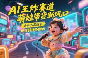 AI王炸赛道,萌娃带货新风口,条条作品爆单,带货转换率翻倍,核心逻辑拆解-网创项目