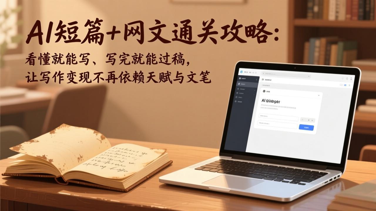 AI短篇+网文通关攻略：看懂就能写、写完就能过稿，让写作变现不再依赖天赋与文笔-网创项目