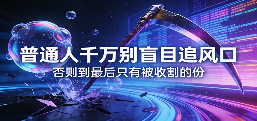 付费文章《通人千万别盲目追风口》否则到最后只有被收割的份-网创项目