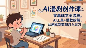 AI漫剧创作课:零基础学全流程,AI工具+爆款拆解,从剧本到变现月入过万-网创项目