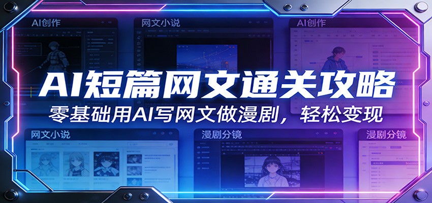 AI短篇网文通关攻略：零基础用AI写网文做漫剧，轻松变现-网创项目