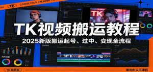 TK视频搬运教程：2025新版搬运起号、过中、变现全流程-网创项目