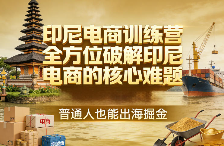 印尼电商训练营，全方位破解印尼电商的核心难题，普通人也能出海掘金-网创项目
