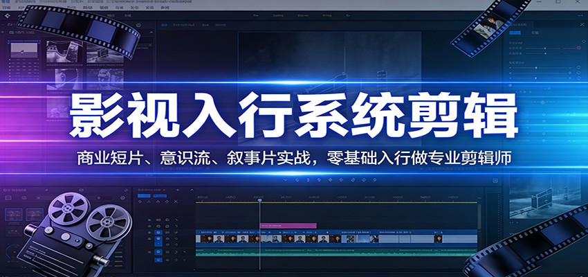 影视系统剪辑，商业短片、意识流、叙事片实战，零基础入行做专业剪辑师-网创项目