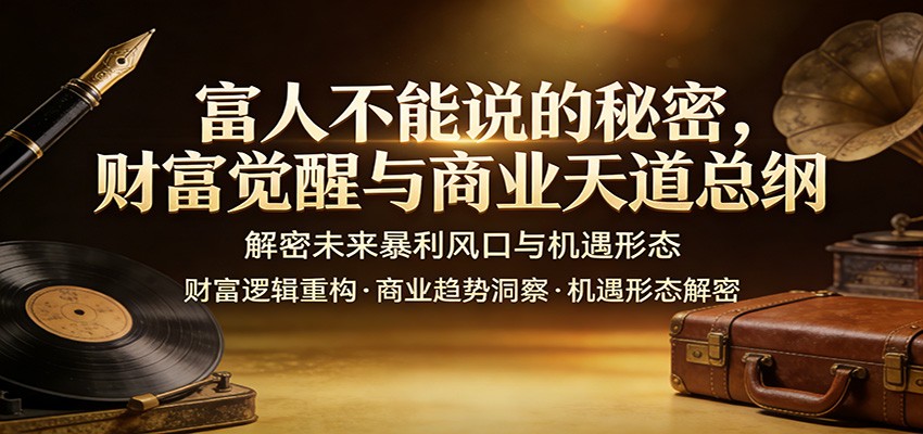 富人不能说的秘密，财富觉醒与商业天道总纲，解密未来暴利风口与机遇形态-网创项目