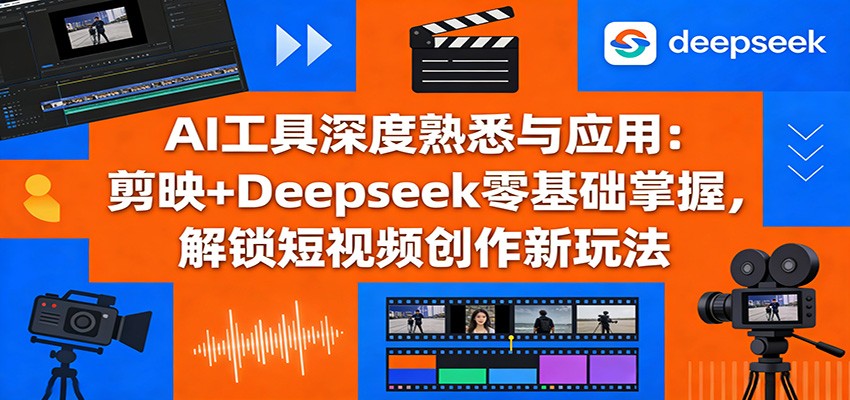 AI工具深度熟悉与应用：剪映+Deepseek零基础掌握，解锁短视频创作新玩法-网创项目
