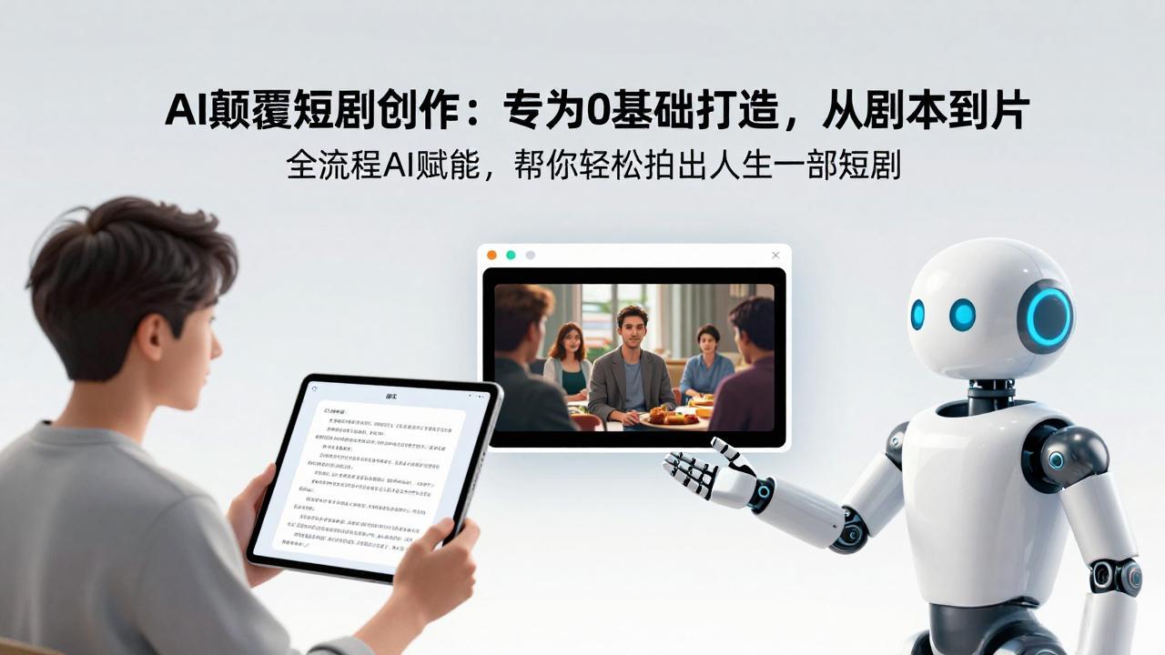 AI颠覆短剧创作：专为0基础打造，从剧本到成片全流程AI赋能，帮你轻松拍出人生第一部短剧-网创项目