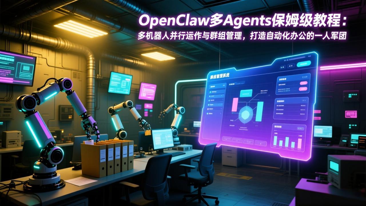 OpenClaw多Agents保姆级教程：多机器人并行运作与群组管理，打造自动化办公的一人军团-网创项目