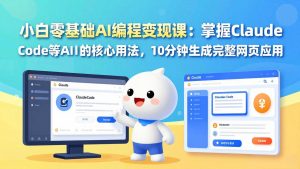 小白零基础AI编程变现课：掌握Claude Code等AI工具的核心用法，10分钟生成完整网页应用-网创项目