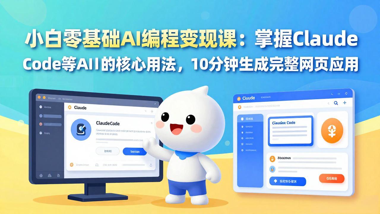 小白零基础AI编程变现课：掌握Claude Code等AI工具的核心用法，10分钟生成完整网页应用-网创项目