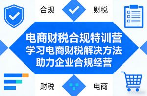 电商财税合规特训营，学习电商财税解决方法，助力企业合规经营-网创项目