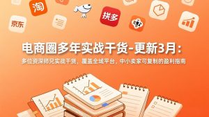 电商圈多年实战干货-更新3月：多位资深师兄实战干货，覆盖全域平台，中小卖家可复制的盈利指南-网创项目